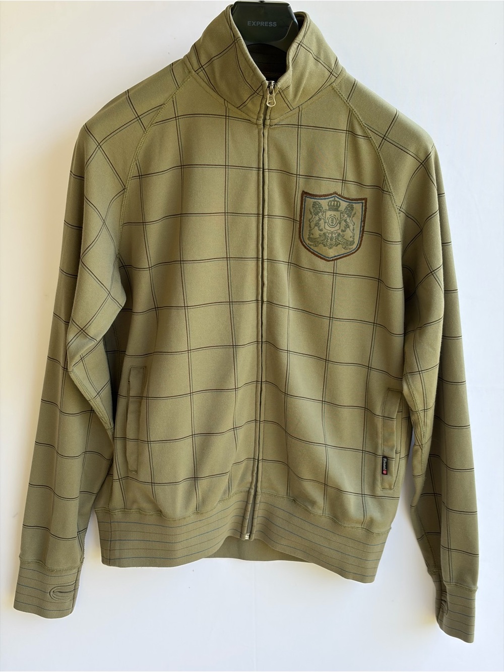 Vintage Element Y2K Grid Plaid Track Jacket